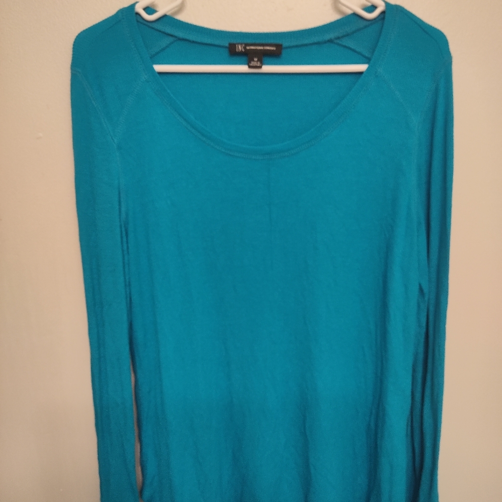 INC Turquoise Long Sleeve Tunic Sz M